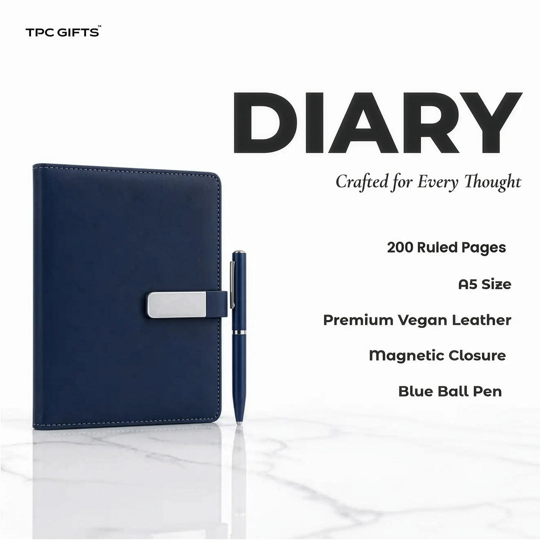 The Navy Set – Personalised 3-in-1 Diary, Bottle &amp; Pen Gift Set