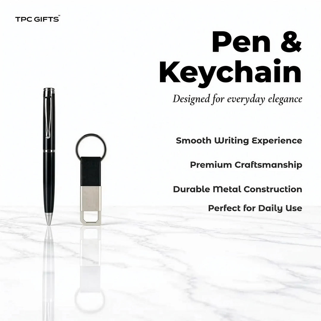 The Gentleman Set – Personalised Wallet, Keychain &amp; Pen Combo for Men