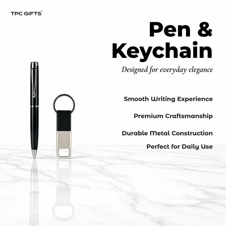 The Gentleman Set – Personalised Wallet, Keychain &amp; Pen Combo for Men