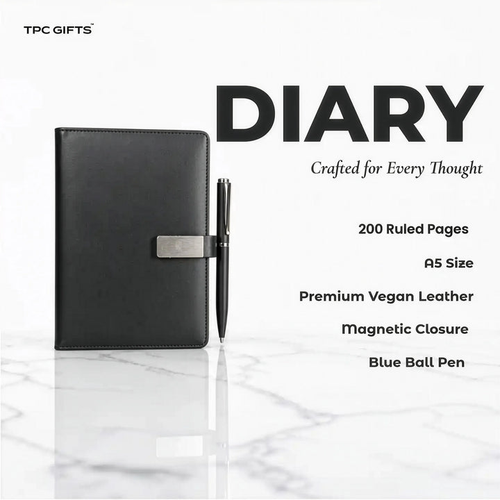 The Everyday Set – Personalised 4-in-1 Gift Set for Him (Engraved Diary, Pen, Card Holder &amp; Keychain)