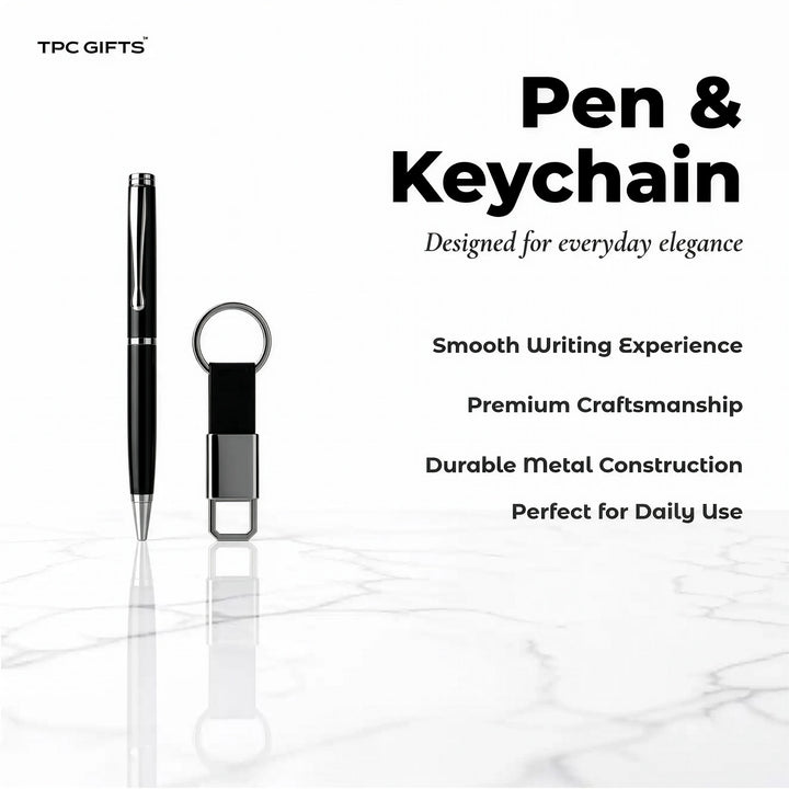 The Everyday Set – Personalised 4-in-1 Gift Set for Him (Engraved Diary, Pen, Card Holder &amp; Keychain)