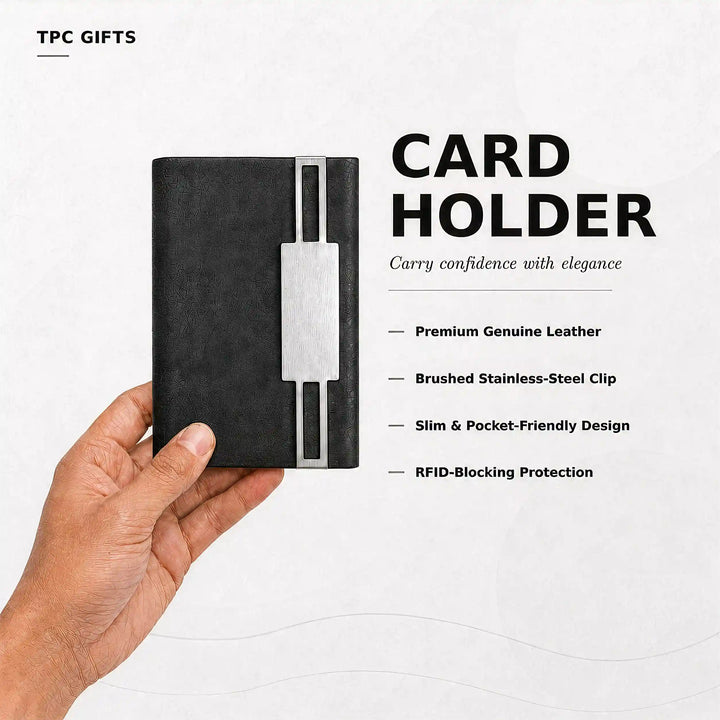 The Everyday Set – Personalised 4-in-1 Gift Set for Him (Engraved Diary, Pen, Card Holder &amp; Keychain)