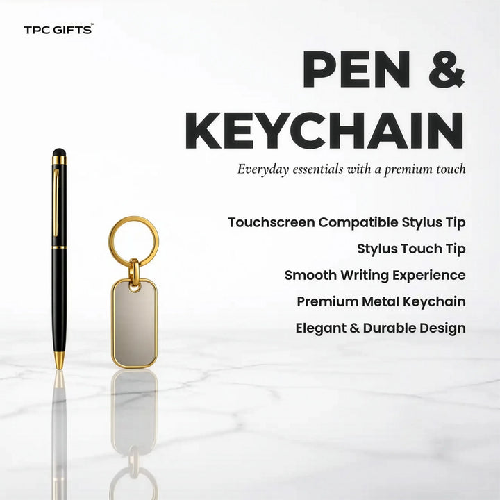 The Pocket Set – Personalised 3-in-1 Card Holder, Keychain &amp; Pen Gift Set