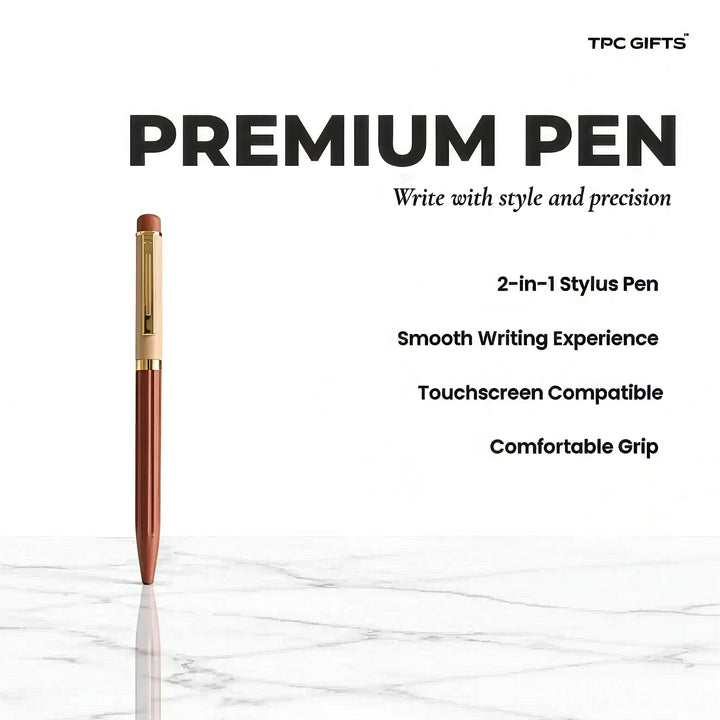 Personalized Dual-Tone Diary &amp; Pen Set - Brown
