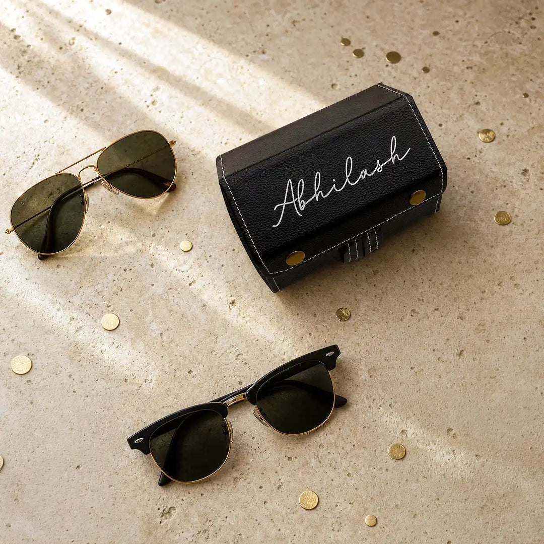 The Curator — Personalised Roll-Up Sunglasses Organiser