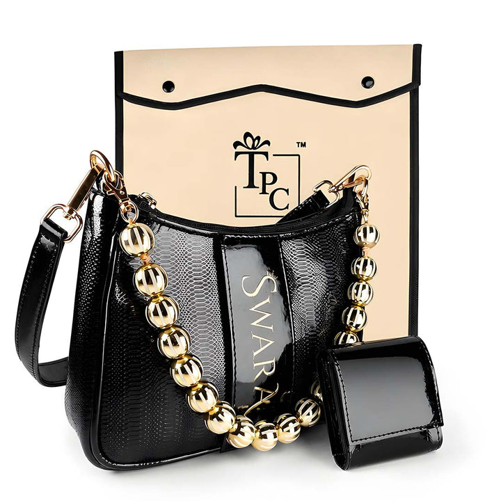 The Lustrous Black Sling Bag