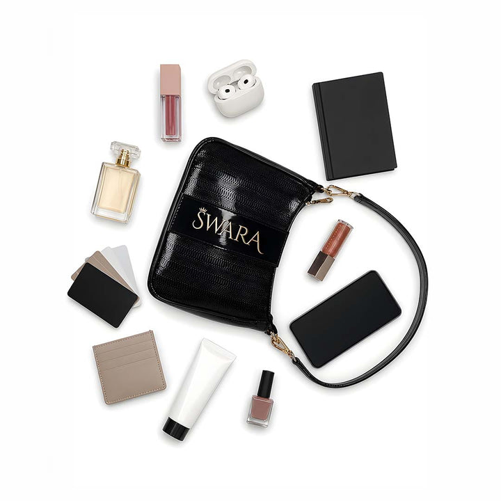 The Lustrous Black Sling Bag
