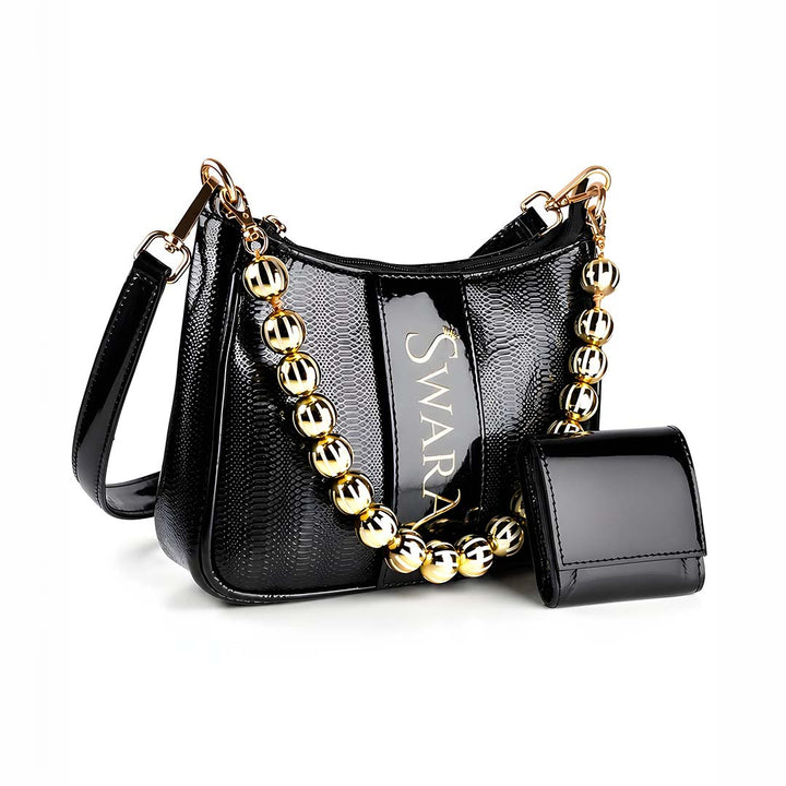 The Lustrous Black Sling Bag
