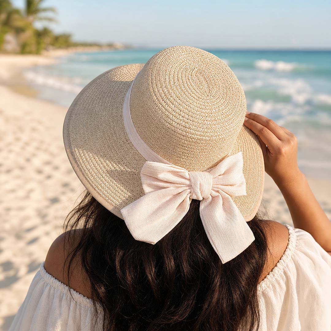 Rivièra — Personalised Wide-Brim Straw Beach Hat