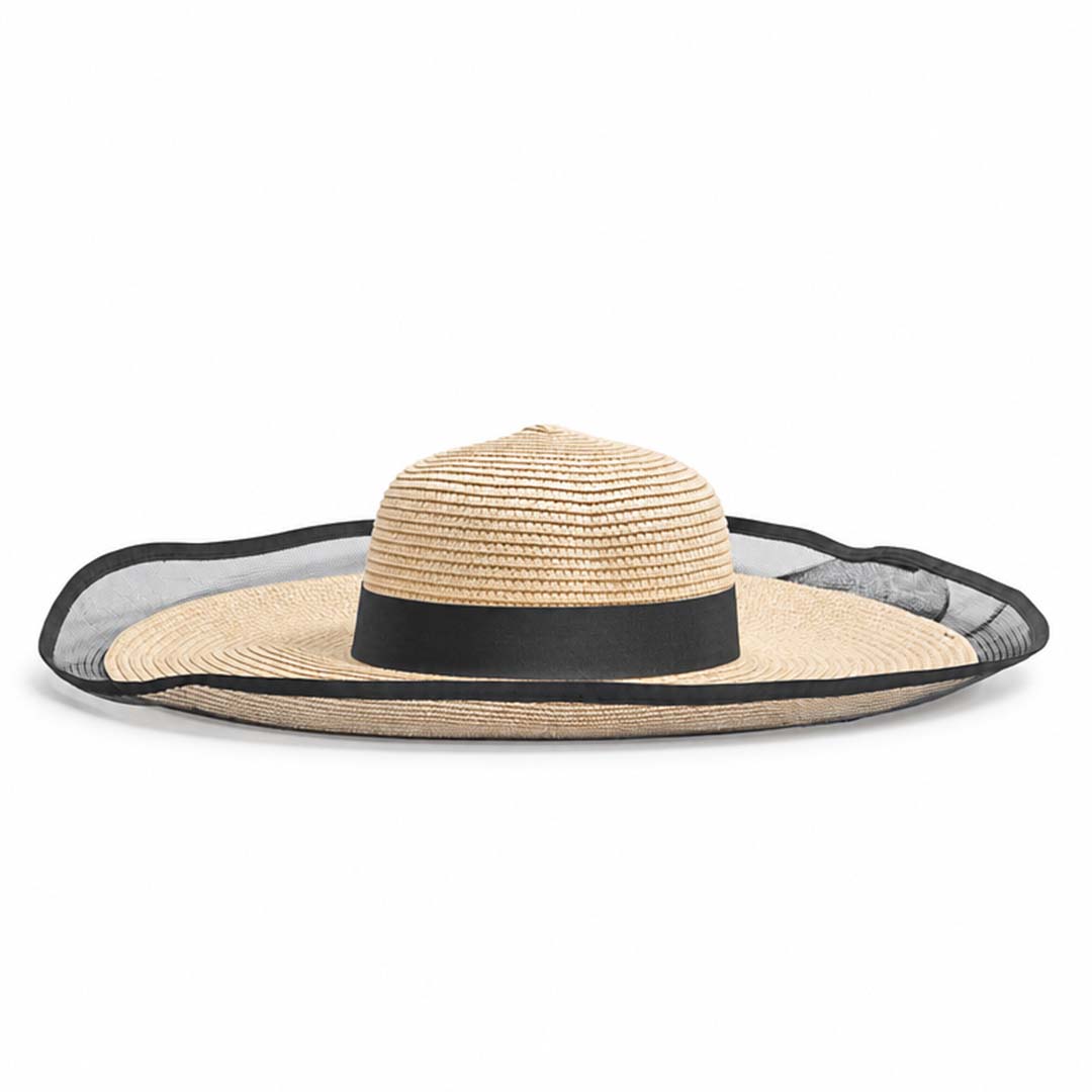 Noir Sands — Personalised Wide-Brim Straw Sun Hat