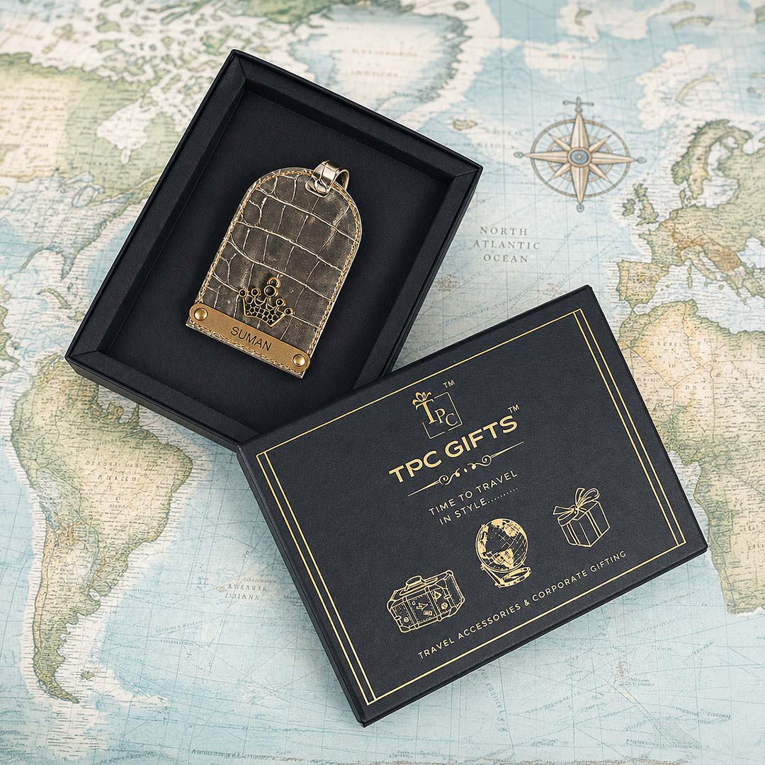Golden Croco Luggage Tag