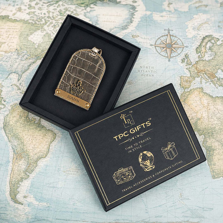 Golden Croco Luggage Tag