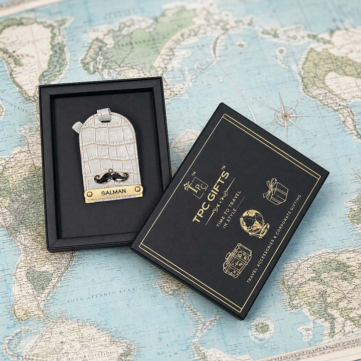 Grey Croco Luggage Tag