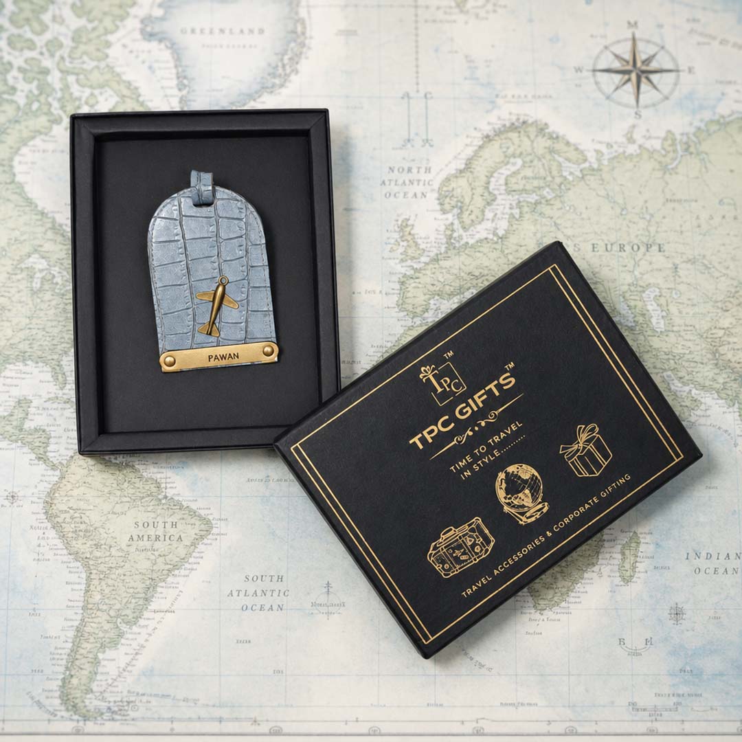 Blue Croco Luggage Tag