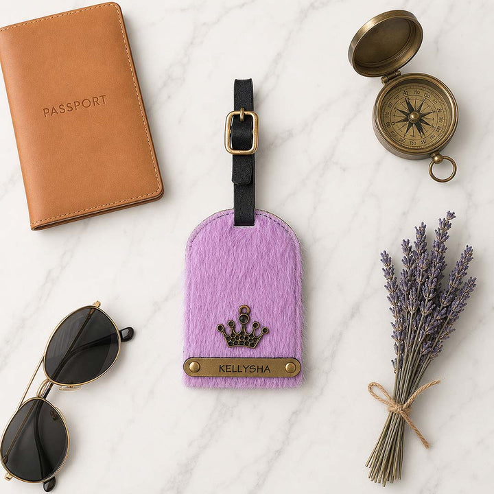 Purple Fur Luggage Tag