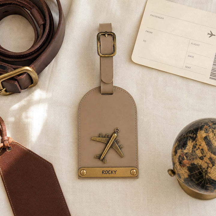 Brown Tan Luggage Tag