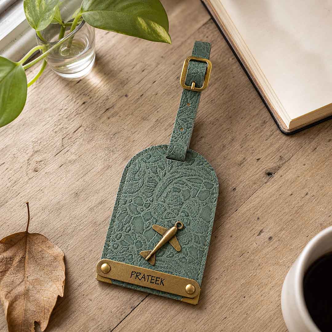 Green Glided Grace Luggage Tag