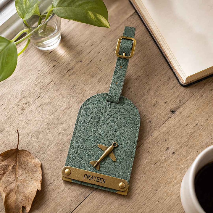 Green Glided Grace Luggage Tag