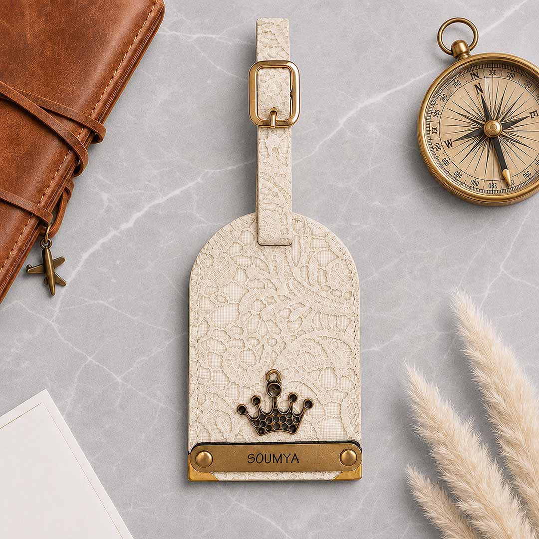 White Glided Grace Luggage Tag
