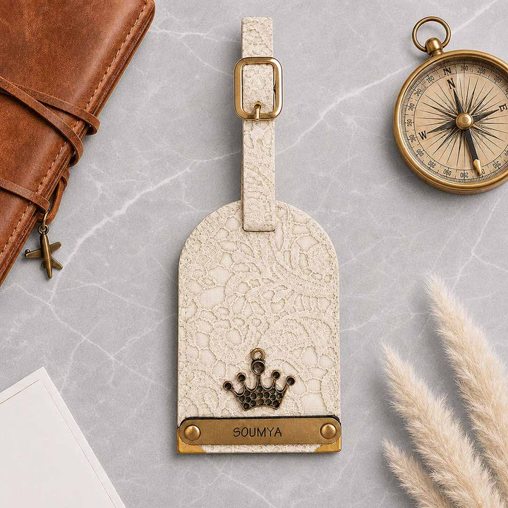White Glided Grace Luggage Tag
