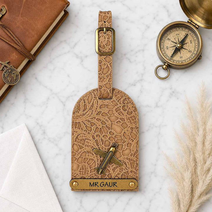 Brown Glided Grace Luggage Tag