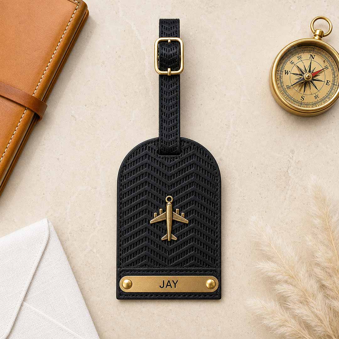 Black Zig Zag Luggage Tag