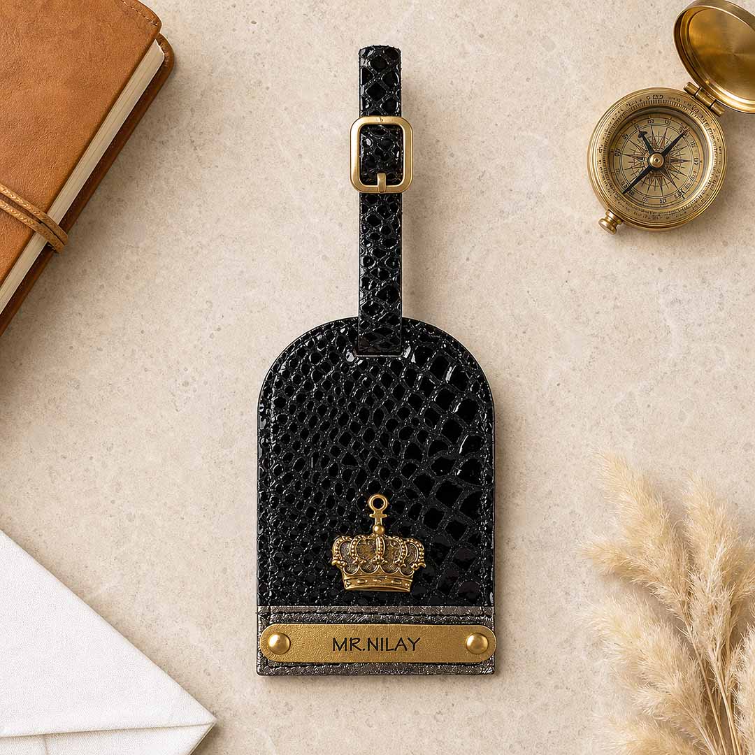 Bollywood Black Luggage Tag