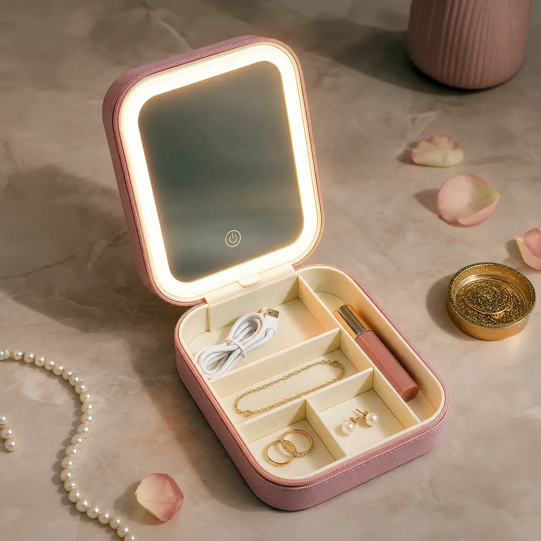 Glow &amp; Go — Personalised LED Vanity Jewellery Box