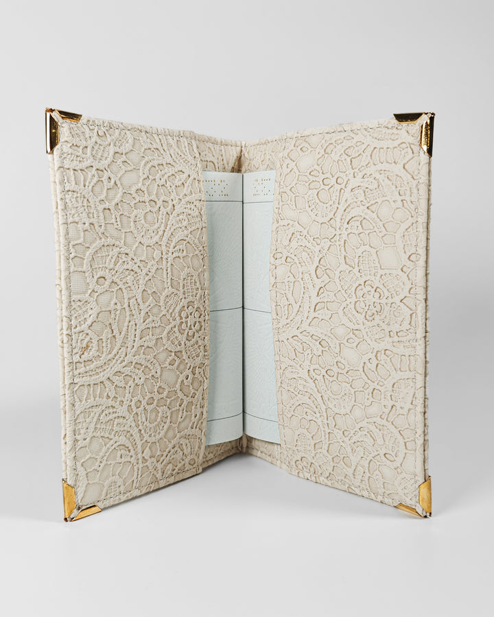 Personalized Passport Cover - Glided Grace White