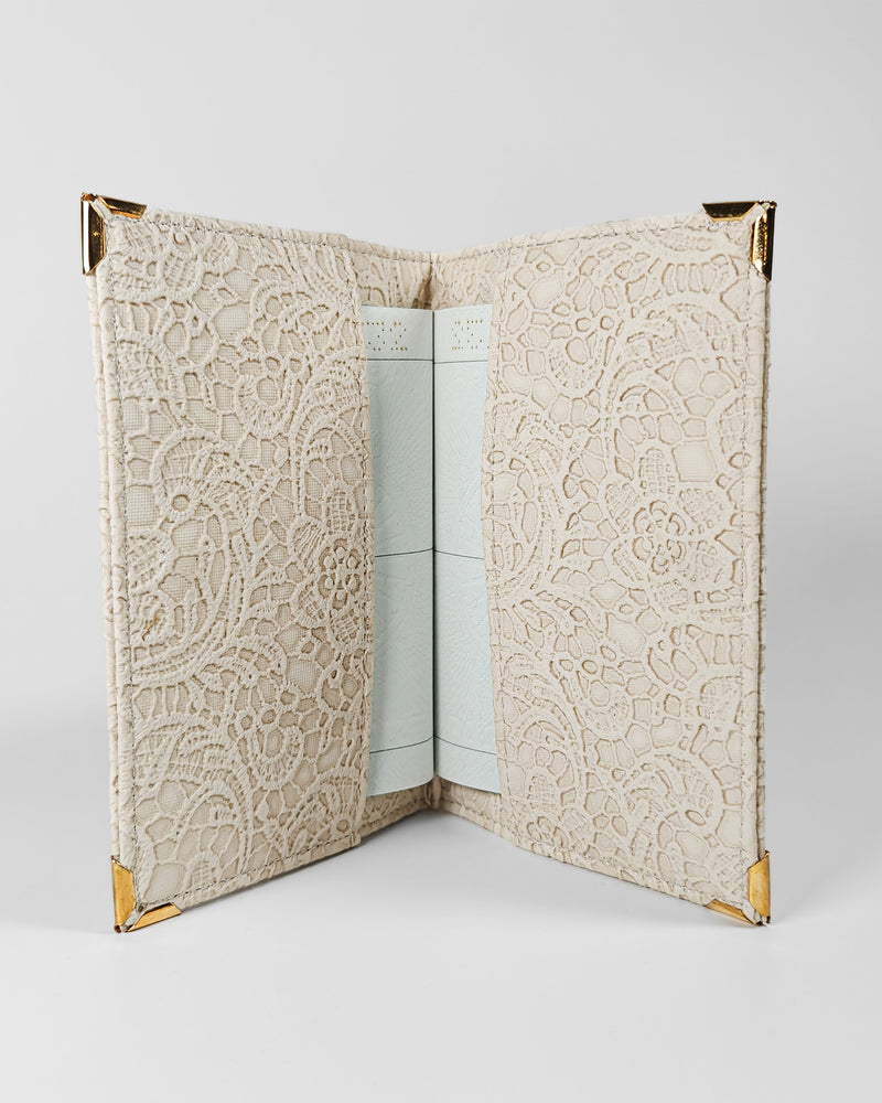 Personalized Passport Cover - Glided Grace White
