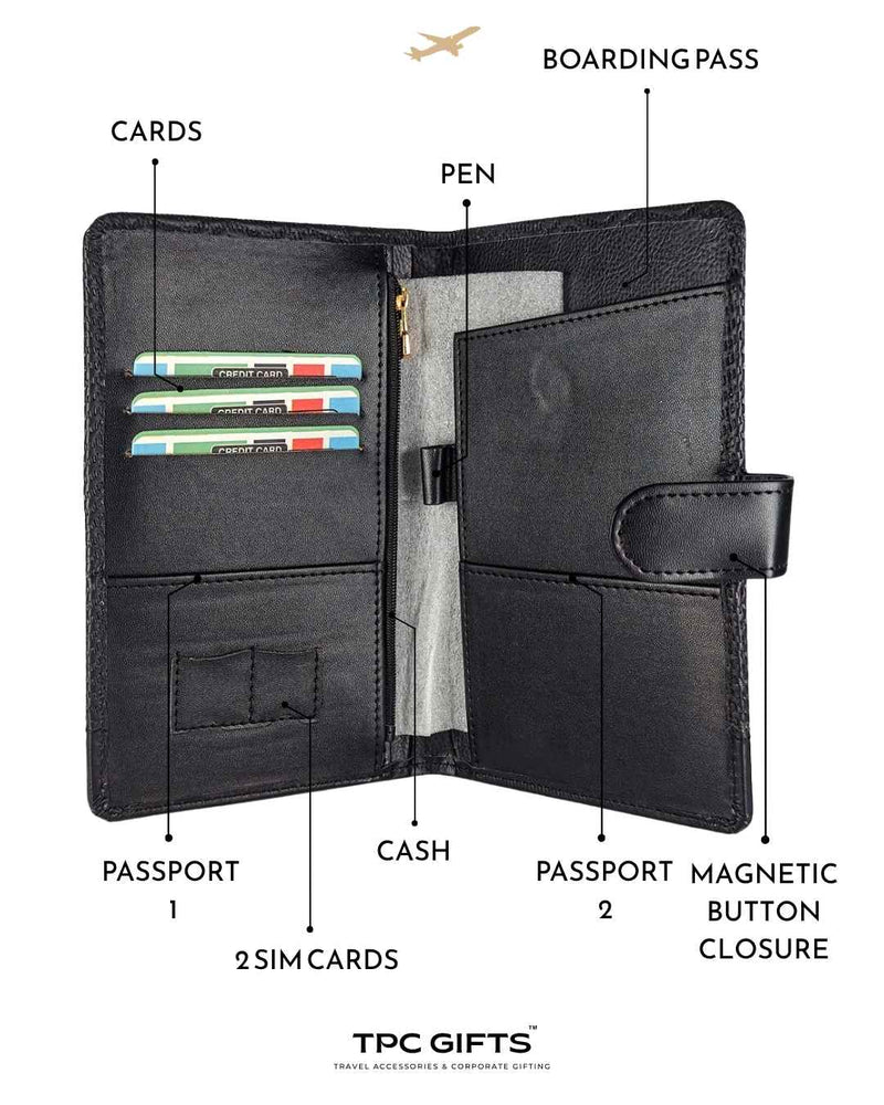 Waves Genuine Leather Travel Organizer