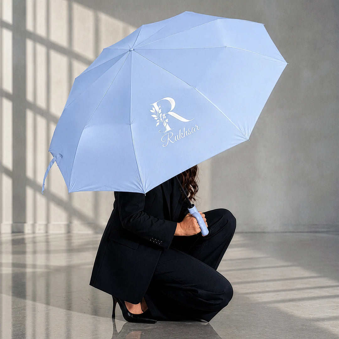 Clip Personalised Umbrella – Compact Windproof 3-Fold Semi-Automatic