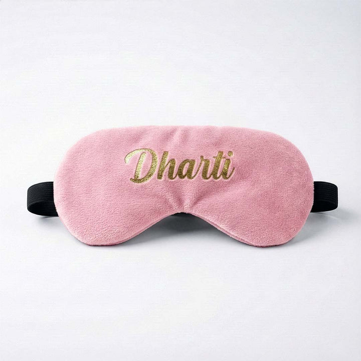 Pink travel sleep mask with &