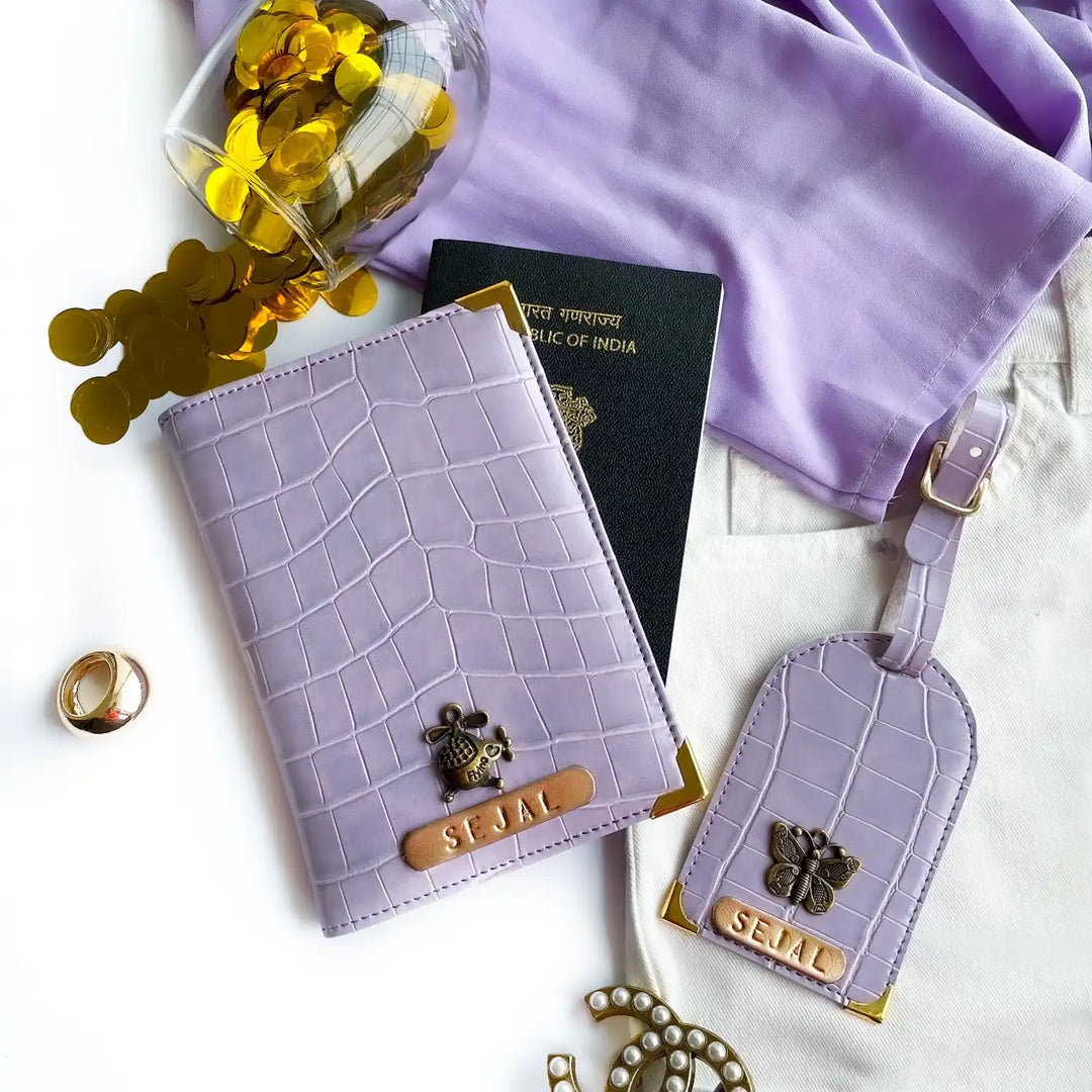 Croc Texture Passport Cover &amp; Luggage Tag - TPC Gifts