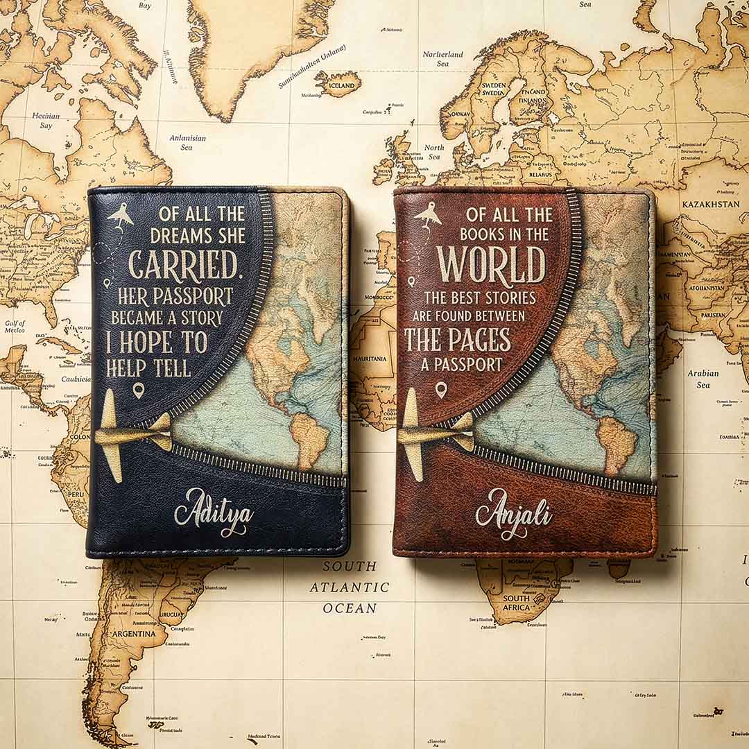"The Storyteller" Couple Passport Covers Set