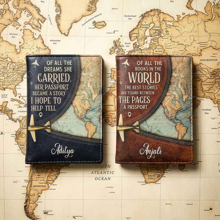 "The Storyteller" Couple Passport Covers Set