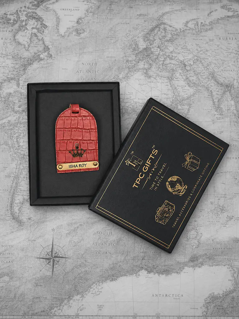 Red Croco Luggage Tag