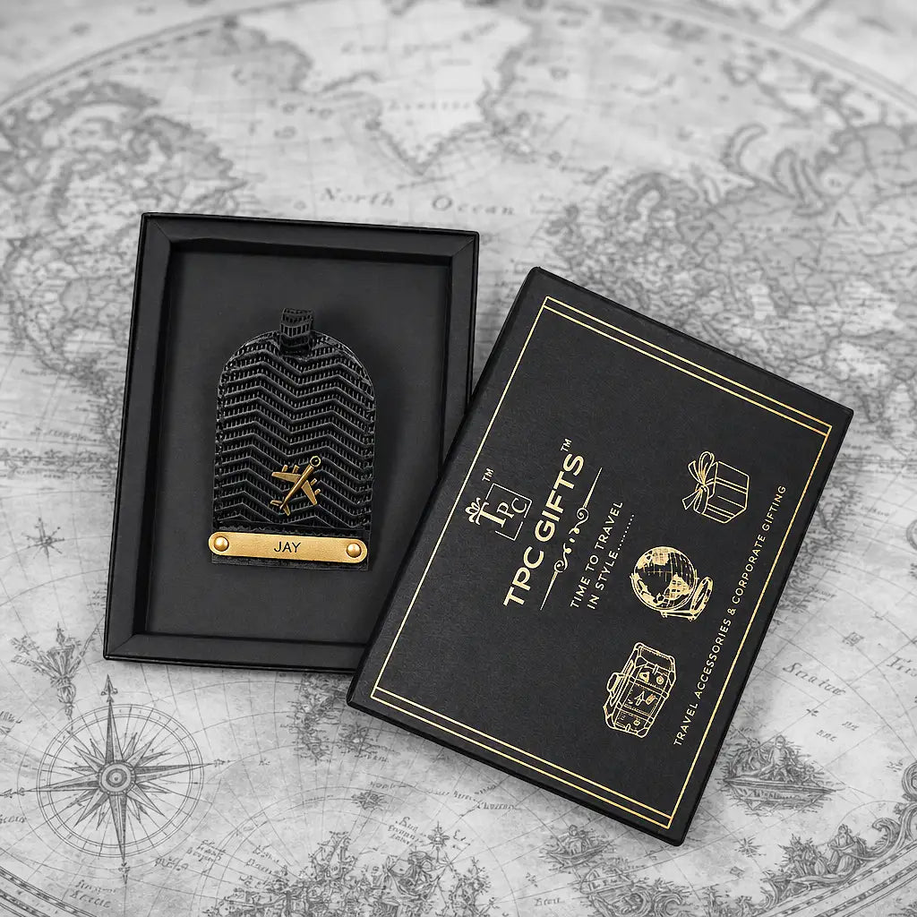 Black Zig Zag Luggage Tag