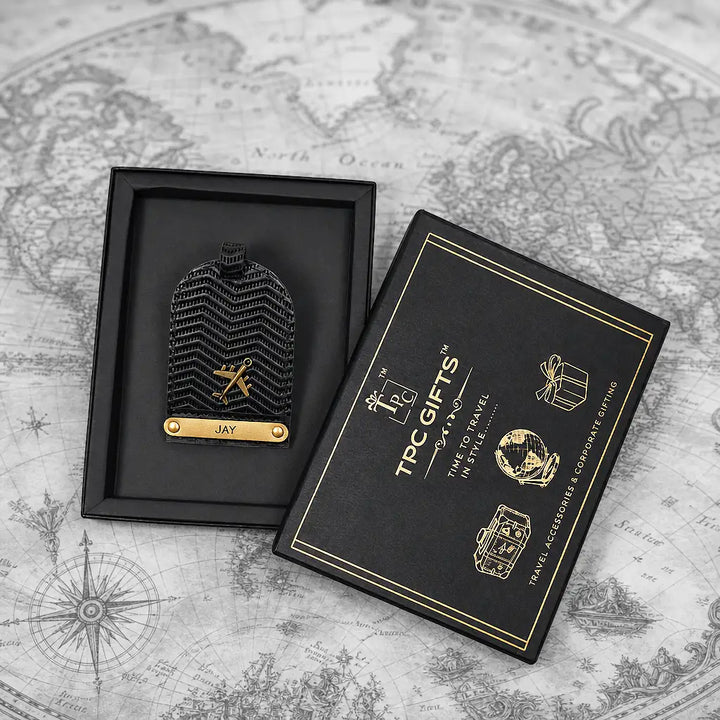 Black Zig Zag Luggage Tag