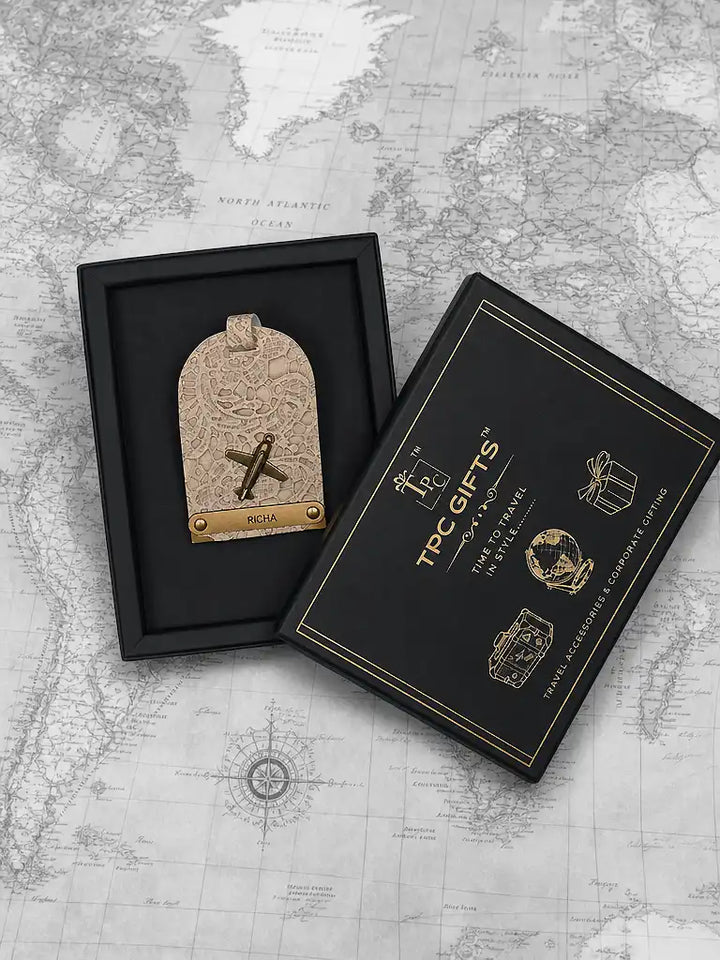 Beige Glided Grace Luggage Tag