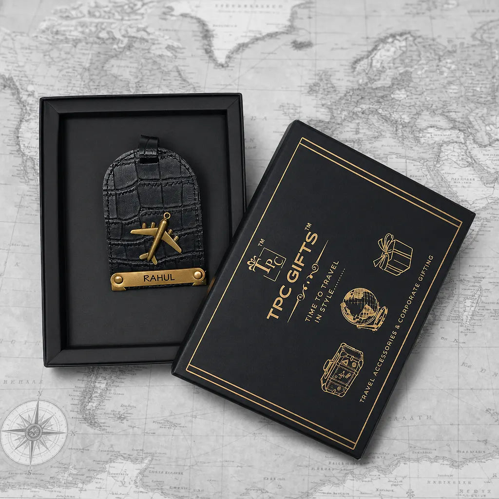 Black Croco Luggage Tag