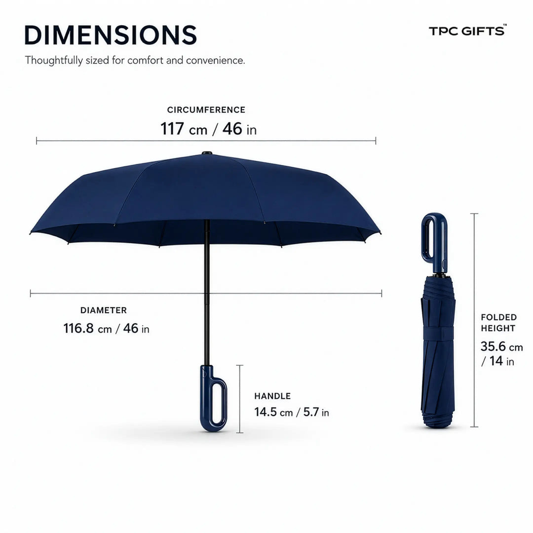 Clip Personalised Umbrella – Compact Windproof 3-Fold Semi-Automatic