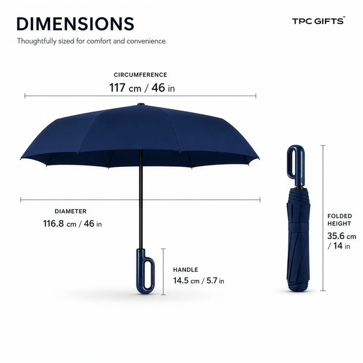 Clip Personalised Umbrella – Compact Windproof 3-Fold Semi-Automatic