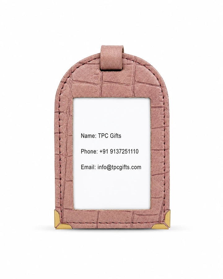 Nude Brown Croco Luggage Tag