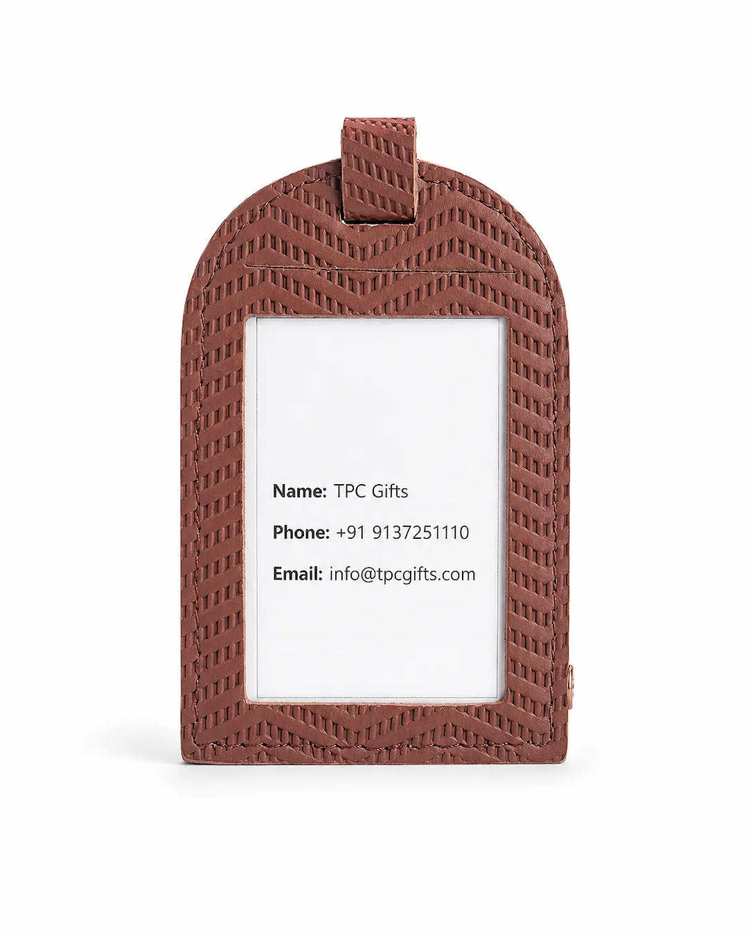 Dark Brown Zig Zag Luggage Tag