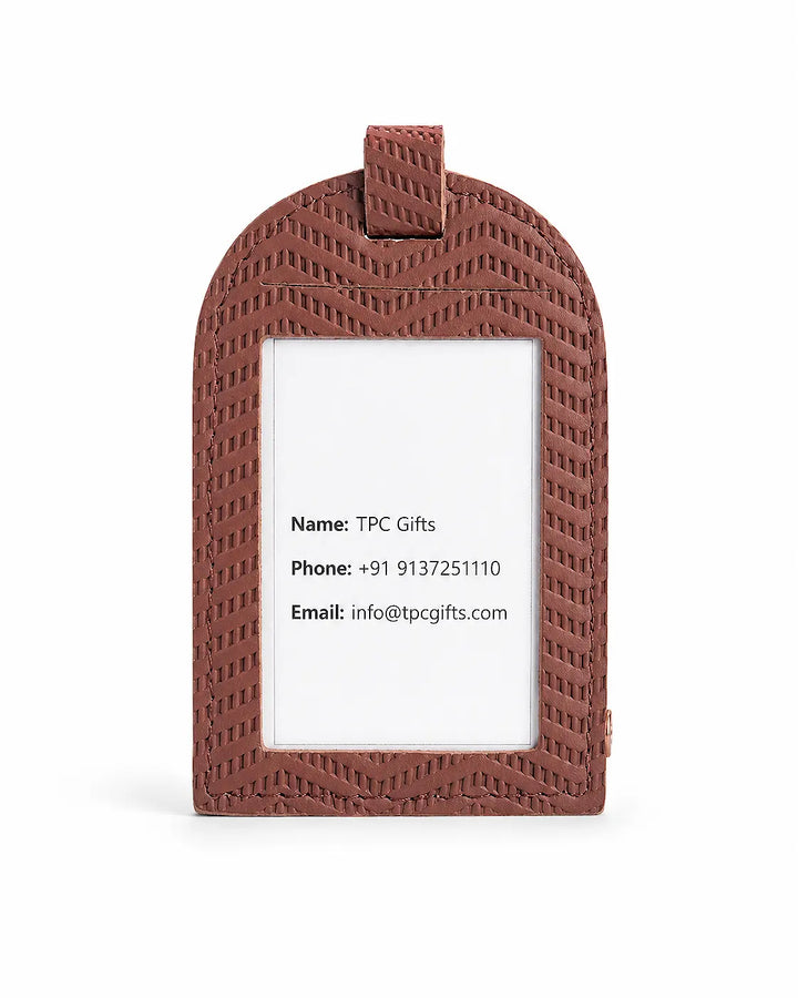 Dark Brown Zig Zag Luggage Tag