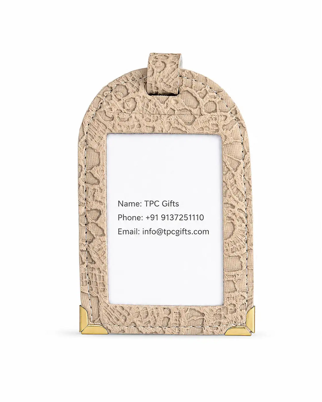 Beige Glided Grace Luggage Tag