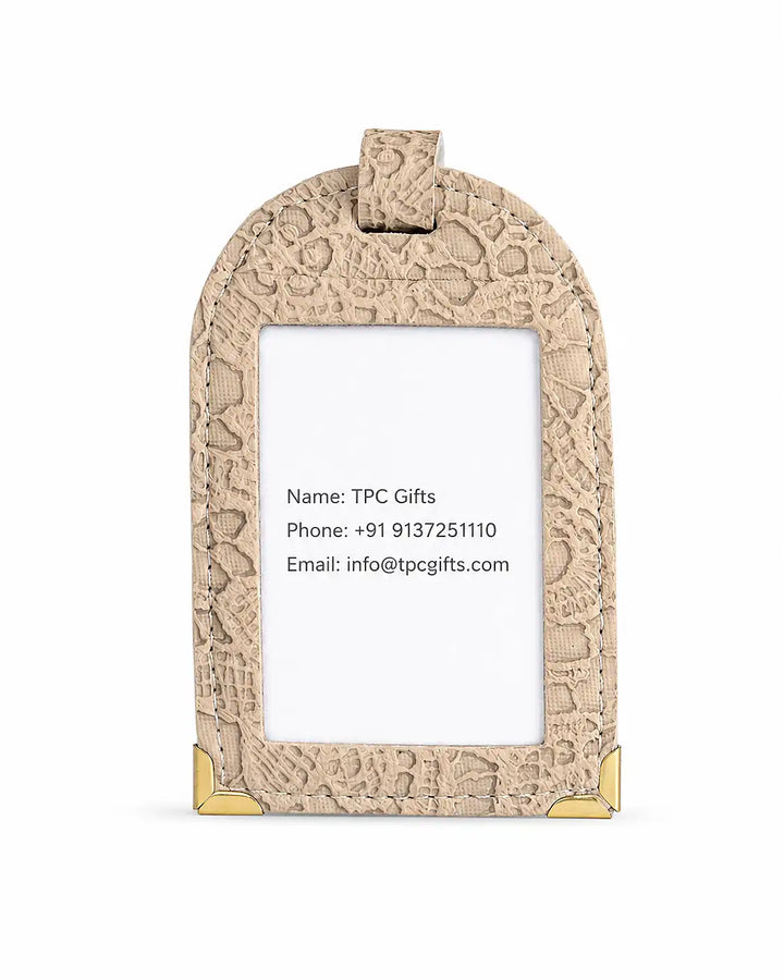 Beige Glided Grace Luggage Tag