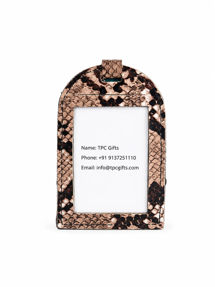 Brown and Beige Animal Print Luggage Tag