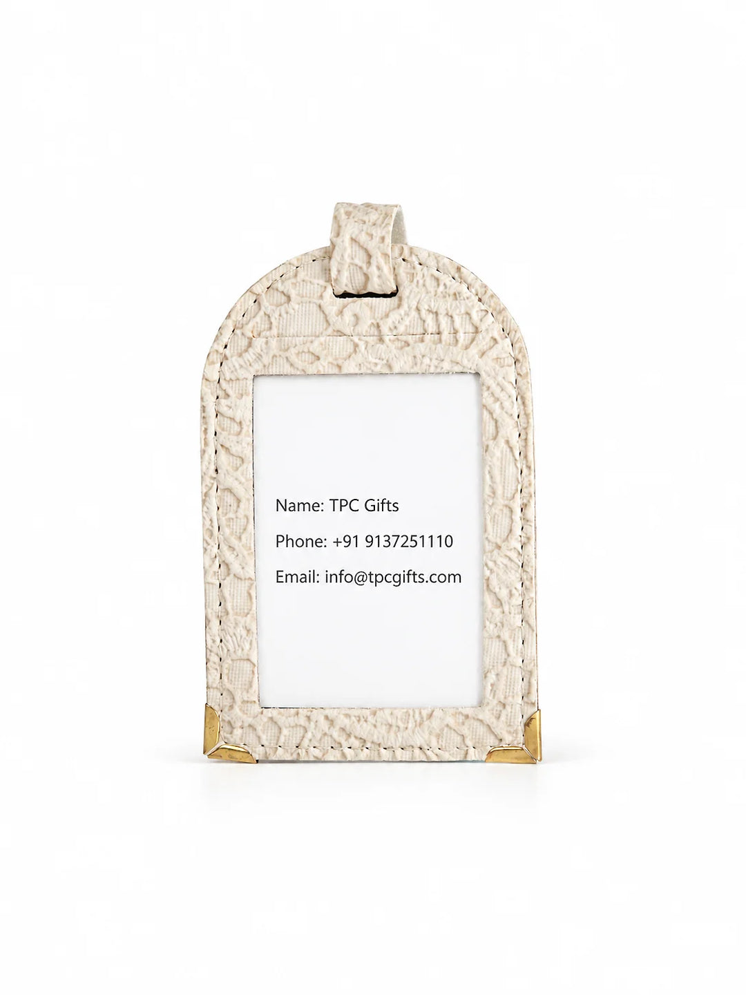 White Glided Grace Luggage Tag